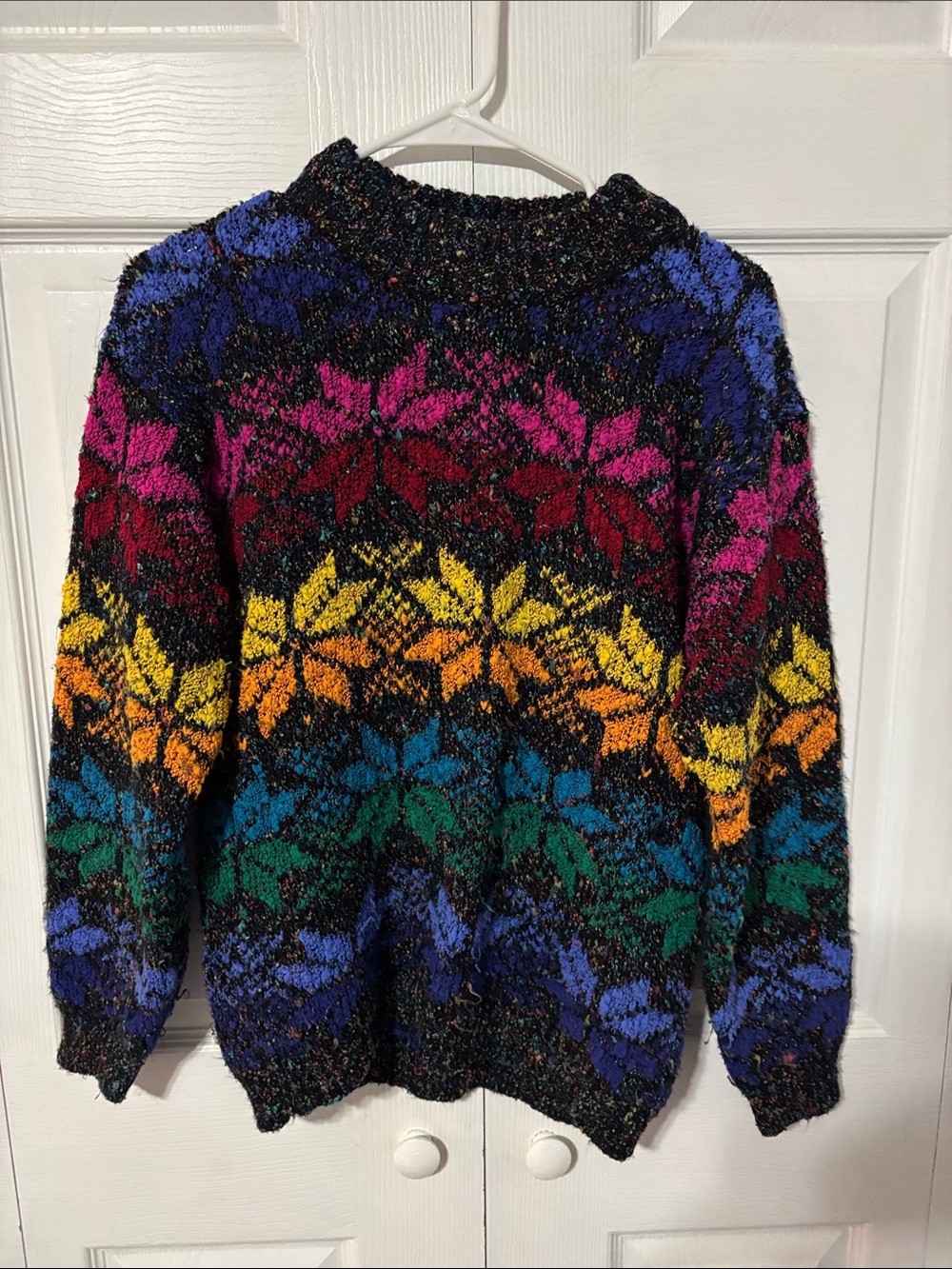 Vintage Career Club Rainbow Fair Isle Chunky Knit Sweater